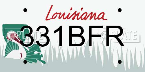 331BFR Louisiana License Plate