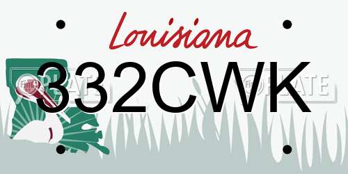 332CWK Louisiana License Plate