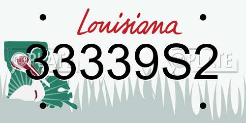 33339S2 Louisiana License Plate