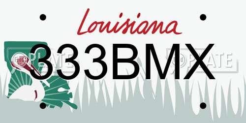333BMX Louisiana License Plate