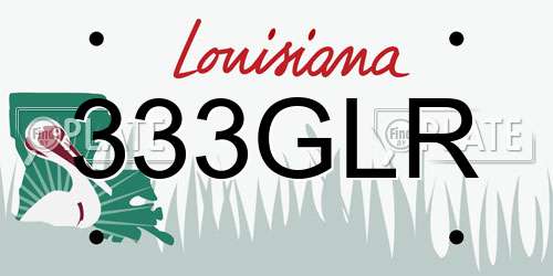 333GLR Louisiana License Plate