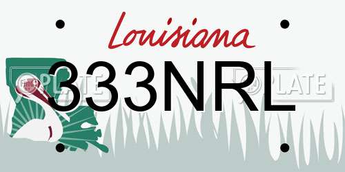 333NRL Louisiana License Plate
