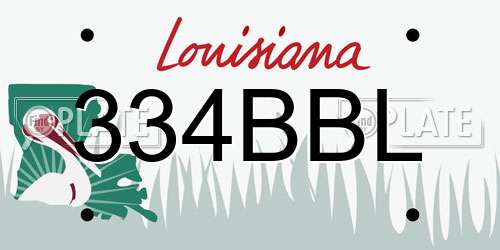 334BBL Louisiana License Plate