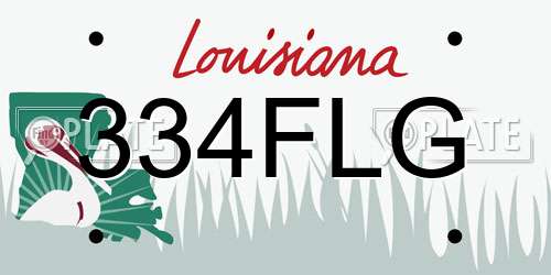 334FLG Louisiana License Plate