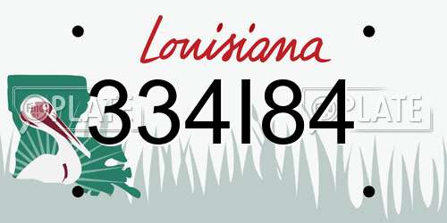 334I84 Louisiana License Plate