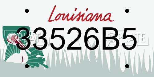 33526B5 Louisiana License Plate