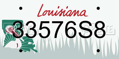 33576S8 Louisiana License Plate