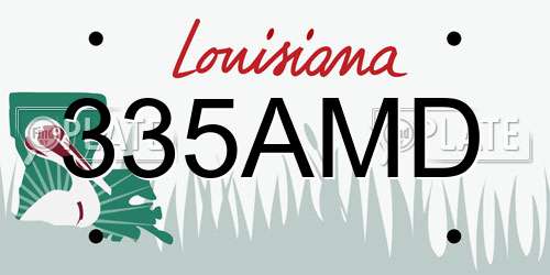 335AMD Louisiana License Plate