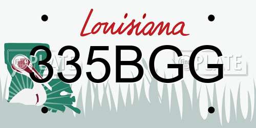335BGG Louisiana License Plate