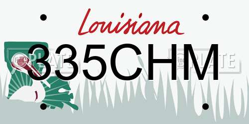 335CHM Louisiana License Plate