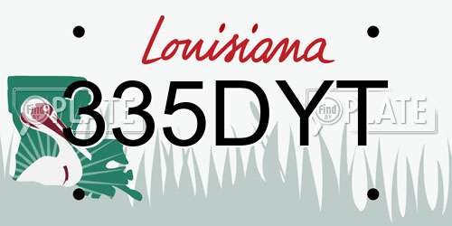 335DYT Louisiana License Plate