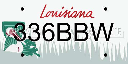 336BBW Louisiana License Plate