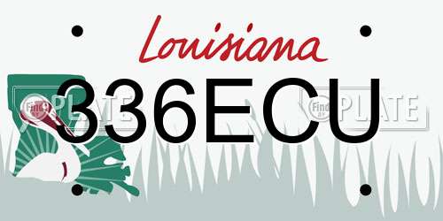 336ECU Louisiana License Plate