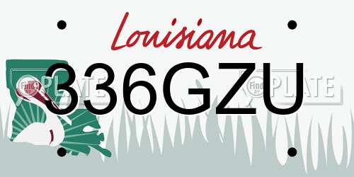 336GZU Louisiana License Plate