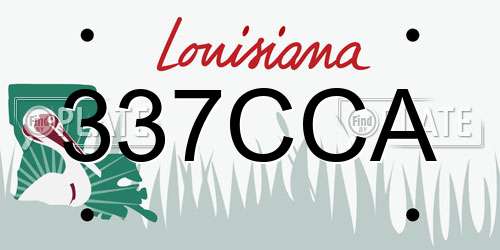 337CCA Louisiana License Plate