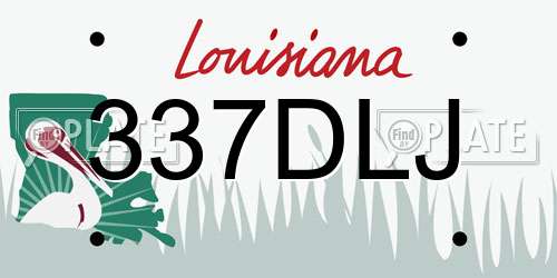 337DLJ Louisiana License Plate