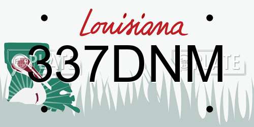 337DNM Louisiana License Plate