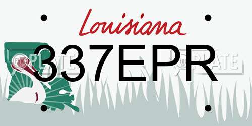 337EPR Louisiana License Plate