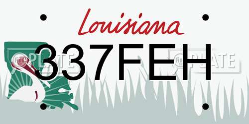 337FEH Louisiana License Plate