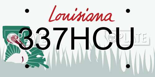 337HCU Louisiana License Plate