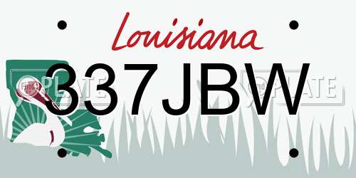 337JBW Louisiana License Plate