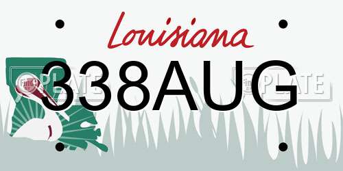 338AUG Louisiana License Plate