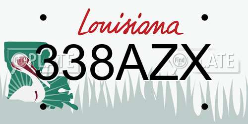 338AZX Louisiana License Plate
