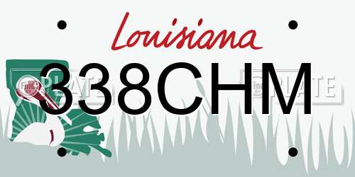 338CHM Louisiana License Plate