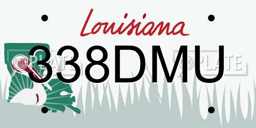 338DMU Louisiana License Plate