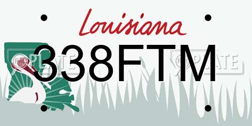 338FTM Louisiana License Plate