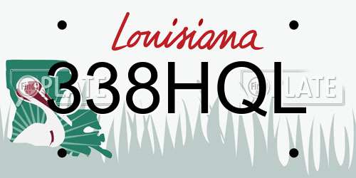 338HQL Louisiana License Plate