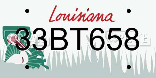 33BT658 Louisiana License Plate