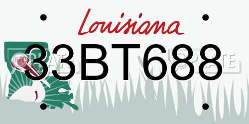 33BT688 Louisiana License Plate