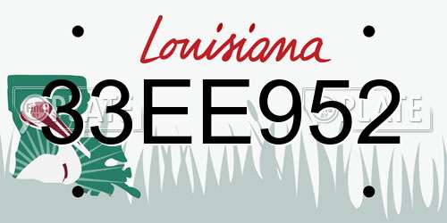 33EE952 Louisiana License Plate