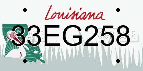 33EG258 Louisiana License Plate