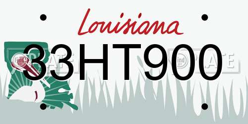 33HT900 Louisiana License Plate