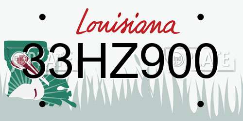 33HZ900 Louisiana License Plate