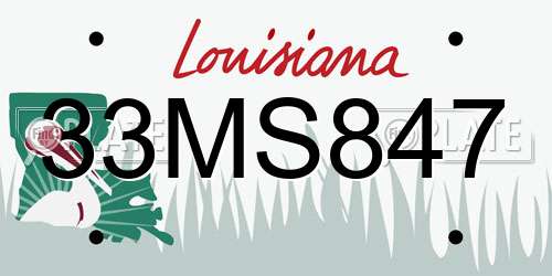 33MS847 Louisiana License Plate