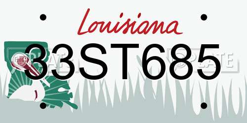 33ST685 Louisiana License Plate