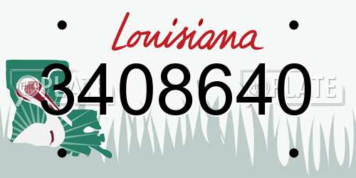 3408640 Louisiana License Plate