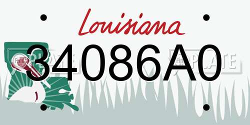34086A0 Louisiana License Plate