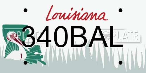 340BAL Louisiana License Plate