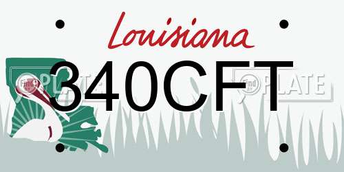 340CFT Louisiana License Plate