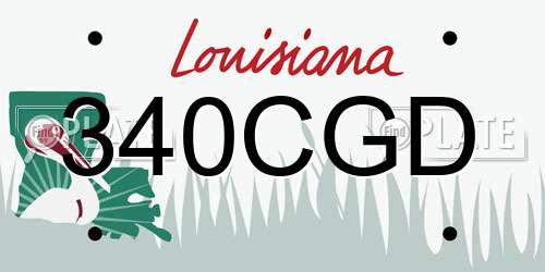 340CGD Louisiana License Plate