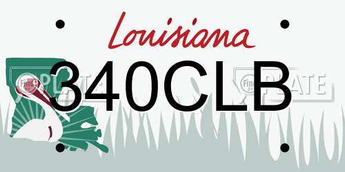 340CLB Louisiana License Plate