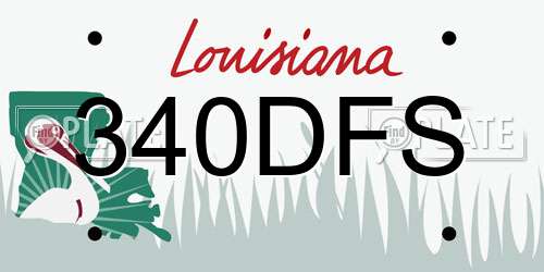 340DFS Louisiana License Plate