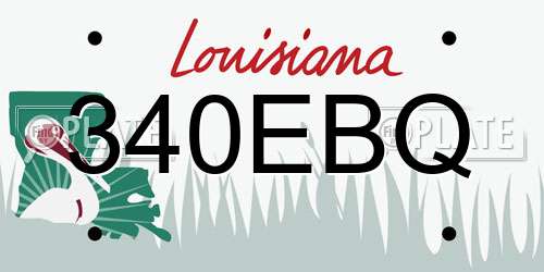 340EBQ Louisiana License Plate
