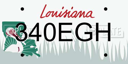 340EGH Louisiana License Plate