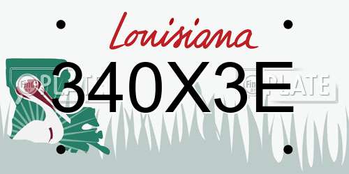 340X3E Louisiana License Plate