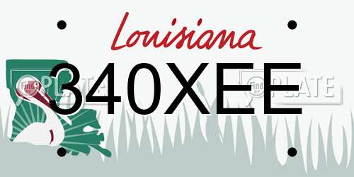 340XEE Louisiana License Plate